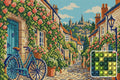 Thumbnail for Circus Lane Bicycle Stop, 45x30 cm diamond painting – finished design preview with a close-up of round drills