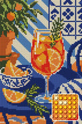 Thumbnail for Citrus Spritz in the Sun, 20x30 cm diamond painting – finished design preview with a close-up of round drills