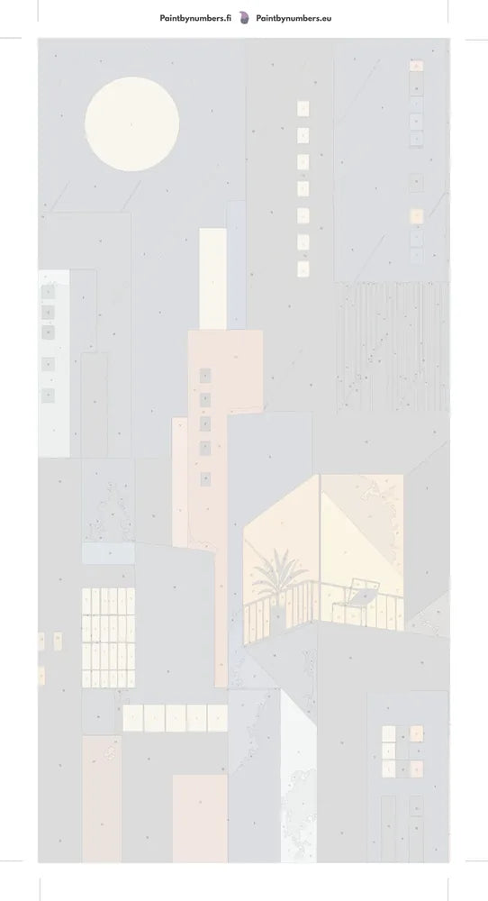 Paint by numbers numbered canvas - City Buildings at Night 40x80cm