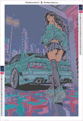 Thumbnail for Diamond painting adhesive canvas preview - City Girl