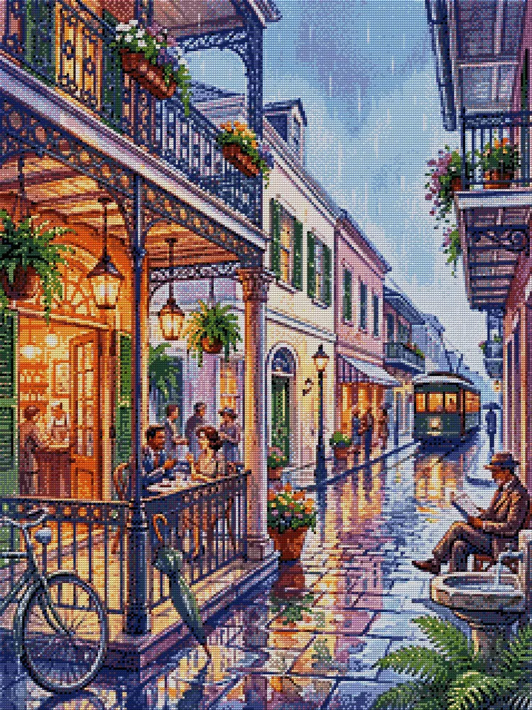 Diamond painting pattern chart - City Street Rain