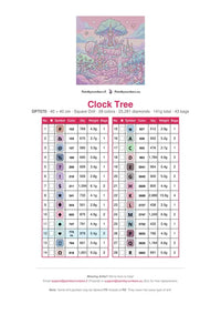 Thumbnail for DMC color chart for Clock Tree diamond painting - 28 colors
