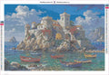 Thumbnail for Coastal Castle diamond painting adhesive canvas 60x40cm