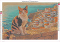 Thumbnail for Coastal Cat diamond painting adhesive canvas 60x40cm