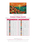 Thumbnail for DMC color chart for Coastal Village Sunset diamond painting - 20 colors
