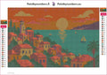 Thumbnail for Coastal Village Sunset diamond painting adhesive canvas 30x20cm
