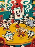 Thumbnail for Cartoon breakfast in a kitchen, paint by numbers.