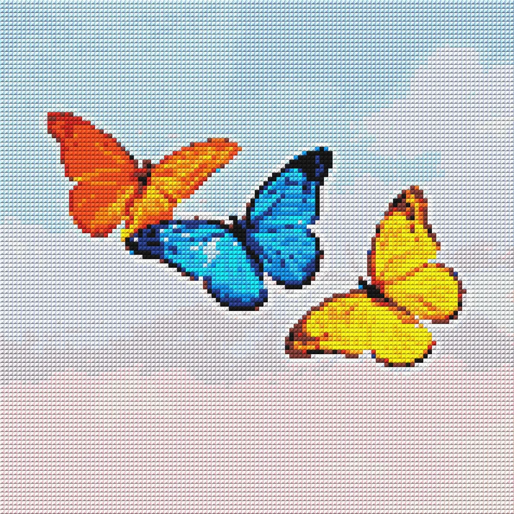 Diamond Pattern - Colorful Butterflies