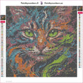 Thumbnail for Colorful Cat Portrait diamond painting adhesive canvas 30x30cm