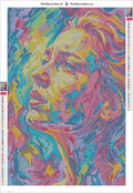 Thumbnail for Diamond painting adhesive canvas preview - Colorful Expressive Woman Portrait