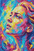 Thumbnail for Colorful Expressive Woman Portrait, 40x60 cm diamond painting – full design preview without the close-up inset