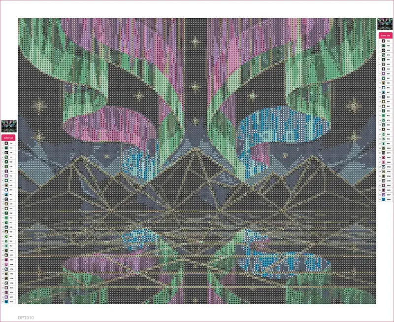 Colorful Northern Lights diamond painting adhesive canvas 50x40cm