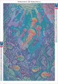 Thumbnail for Diamond painting adhesive canvas preview - Colorful Underwater Fantasy Scene