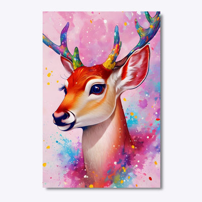 Colorful Antlers diamond painting with vibrant deer antlers