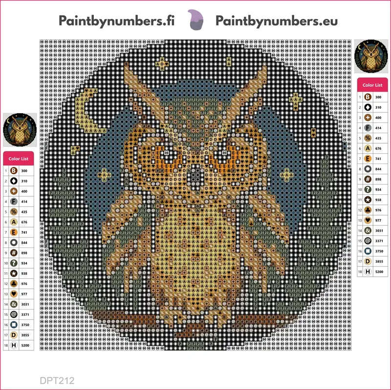 Diamond painting adhesive canvas preview - Copper Owl