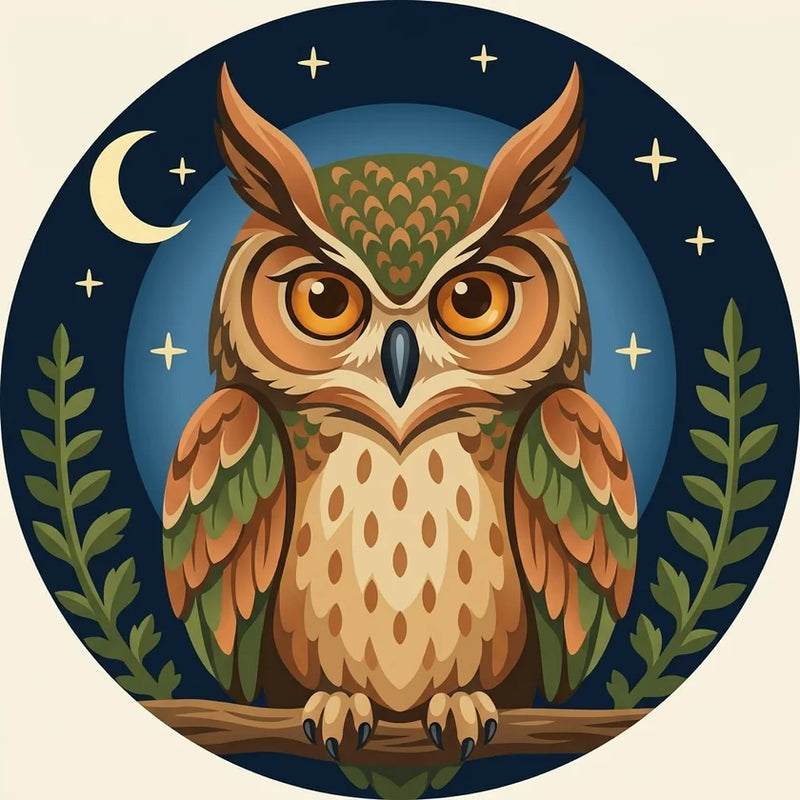 Diamond painting pattern chart - Copper Owl