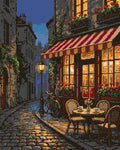 Thumbnail for Corner Café at Blue Hour, 40x50 cm diamond painting – finished design preview