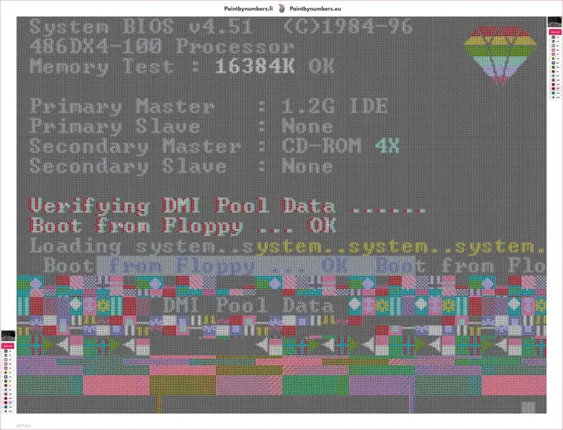 Diamond painting adhesive canvas preview - Corrupted Boot Screen
