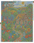 Thumbnail for Diamond painting adhesive canvas preview - Cottage Garden