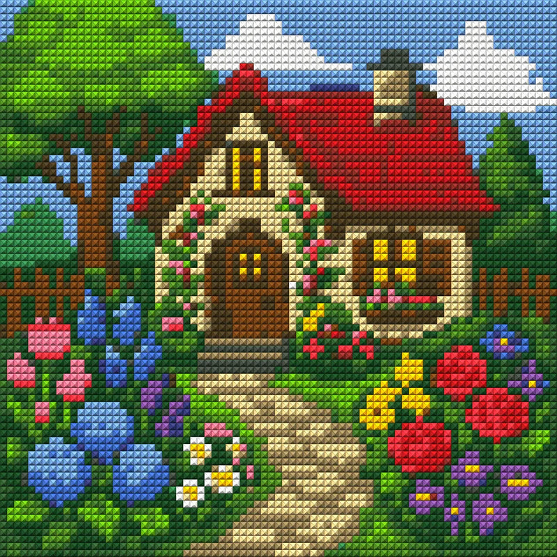 Diamond painting pattern chart - Cottage Garden