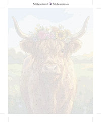 Thumbnail for Paint by numbers numbered canvas - Cow with Flowers 40x50cm