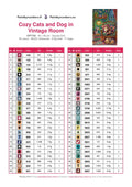 Thumbnail for DMC color chart for Cozy Cats and Dog in Vintage Room diamond painting - 50 colors