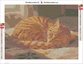 Thumbnail for Cozy Ginger Cat diamond painting adhesive canvas 40x30cm