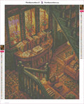 Thumbnail for Cozy Stairway diamond painting adhesive canvas 40x50cm