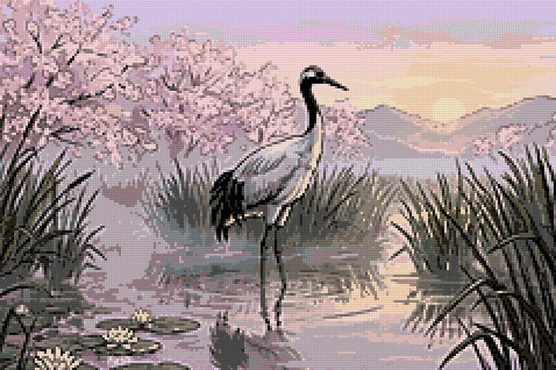 Diamantmönster för Crane in Water