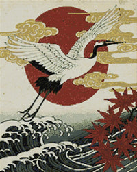 Thumbnail for Diamond pattern - Cranes and Maple Leaves
