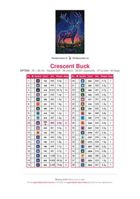 Thumbnail for Crescent Buck diamond painting color chart – 38 DMC colors