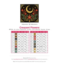 Thumbnail for DMC color chart for Crescent Flowers diamond painting - 16 colors