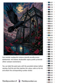 Thumbnail for Paint color chart and instructions - Crow and Glasshouse Roses 30x40cm