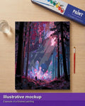 Thumbnail for Finished paint by numbers mockup - Crystal Forest Discovery 40x50cm