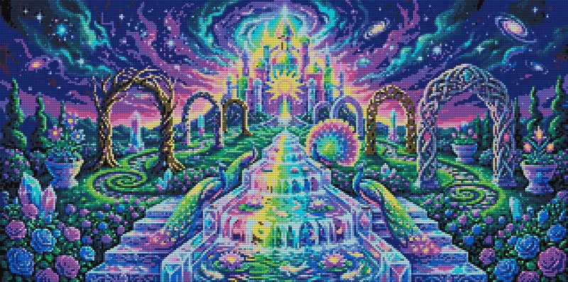 Diamond painting pattern chart - Crystal Garden