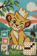 Thumbnail for Cub with the Crooked Crown, 20x30 cm diamond painting – finished design preview with a close-up of round drills