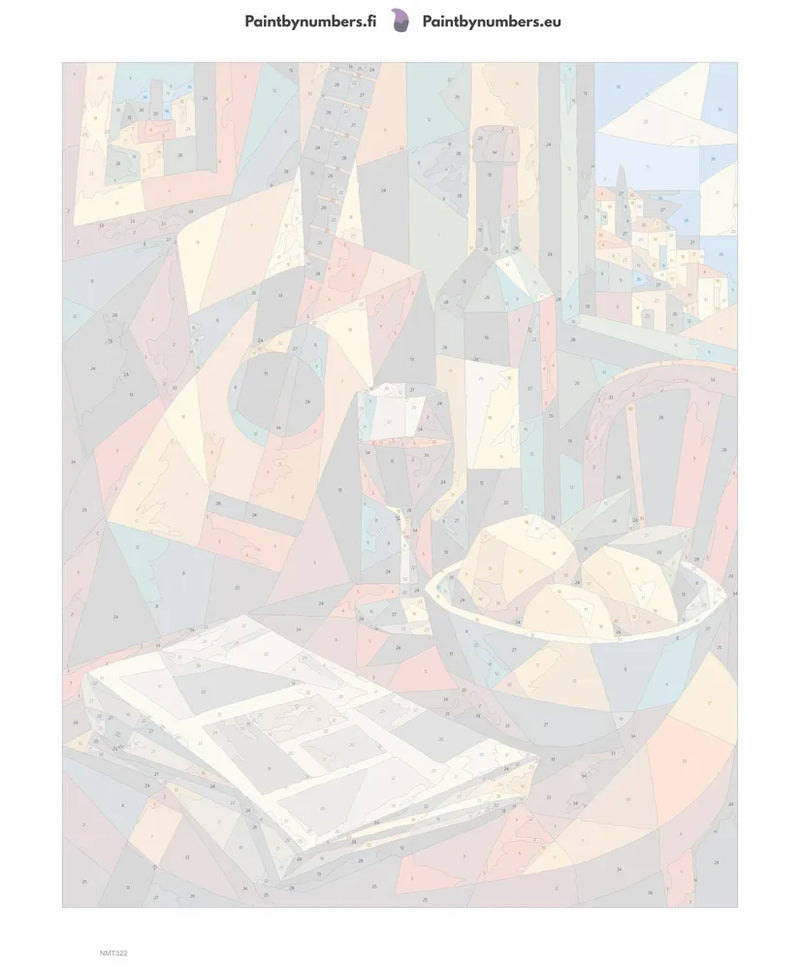 Paint by numbers numbered canvas - Cubist Guitar 40x50cm