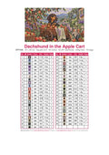 Thumbnail for DMC color chart for Dachshund in the Apple Cart diamond painting - 45 colors