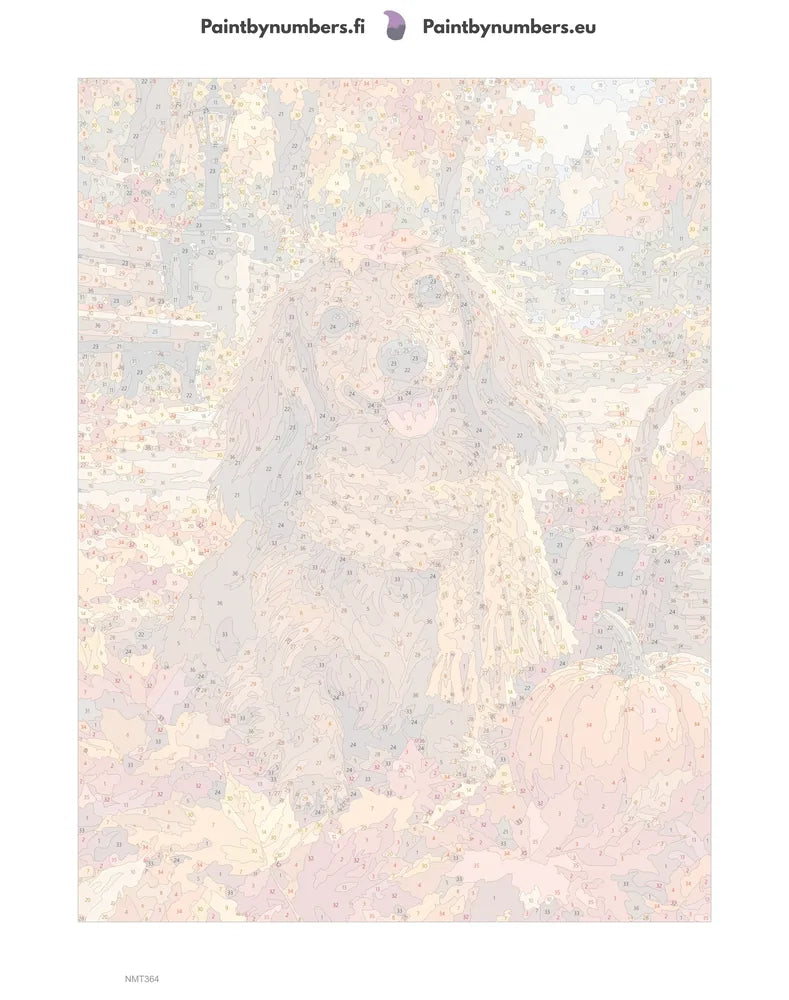 Paint by numbers numbered canvas - Dachshund in the Leaves 30x40cm