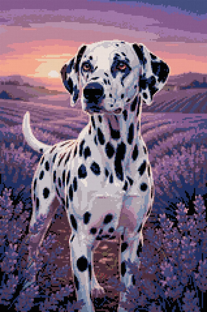Diamantmönster för Dalmatian in Lavender