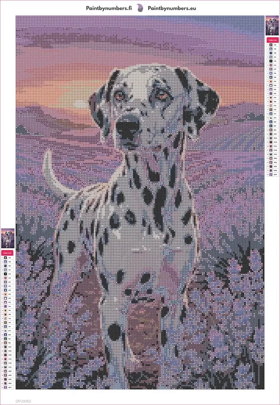 Dalmatian in Lavender diamond painting adhesive canvas 40x60cm