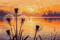 Thumbnail for Diamond Pattern - Dandelions at Sunset