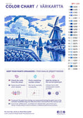 Thumbnail for Paint color chart and instructions - Delft Blue Windmill 40x30cm