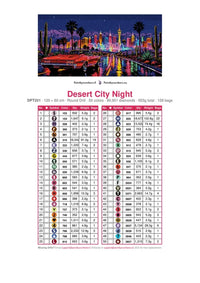 Thumbnail for Desert City Night diamond painting color chart – 50 DMC colors