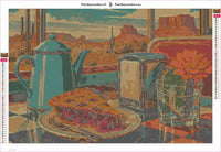 Thumbnail for Desert Diner diamond painting adhesive canvas 60x40cm