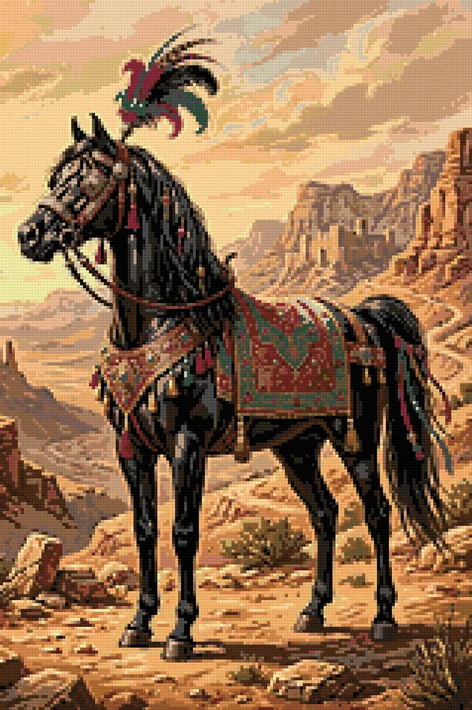 Diamond painting pattern chart - Desert Horse