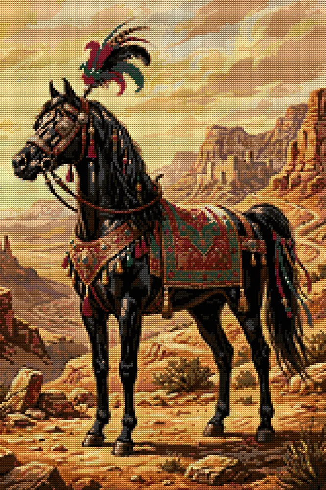 Diamond painting pattern chart - Desert Horse