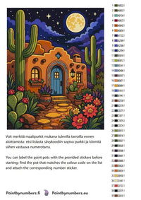 Thumbnail for Paint color chart and instructions - Desert House and Cacti 40x50cm