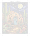 Thumbnail for Paint by numbers numbered canvas - Desert House and Cacti 40x50cm