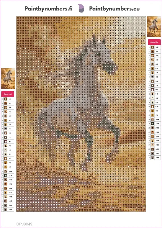 Desert Stallion diamond painting adhesive canvas 20x30cm